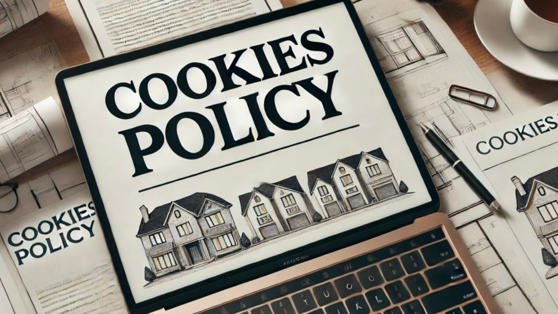 Cookies Policy title shown over a real estate graphic – Safe Sale Properties